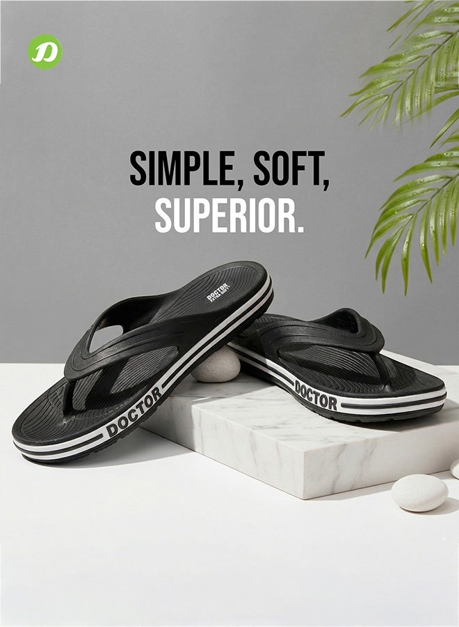 DOCTOR EXTRA SOFT شباشب دكتور إكسترا سوفت الرجالية الكلاسيكية والعصرية ذات النعل المريح بتقنية الضغط الإبري للبالغين | مريحة وخفيفة الوزن | أنيقة ومضادة للانزلاق | شباشب يومية مقاومة للماء للرجال/الأولاد D-553 - Image 4